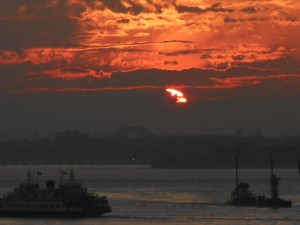 look out from Brooklyn Heights as day ebbs