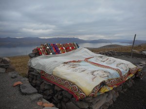 bed with a view on the way to  Arequipa a roadside stop