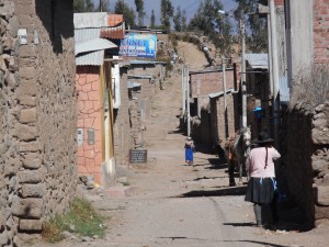 side street in a little mountain town near Colca Canyon