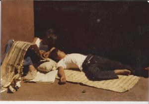 runaways in a gondola  napping