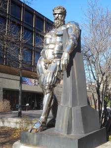 Herakles created from chrome car bumpers 