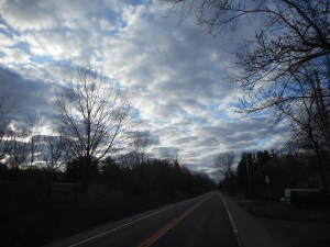 out front the view looking east as  day  begins