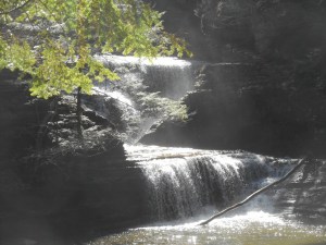 the churning  of white water Buttermilk Falls