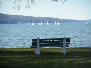 sailing class lining up in the wind and sun