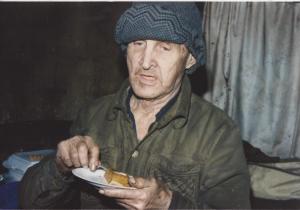 old timer having his pie on Thanksgiving day...