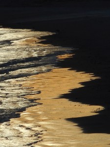 the last light of the day slips back to sea...