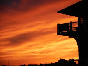 it had not looked like much but suddenly the fire of the sunset sky flares...