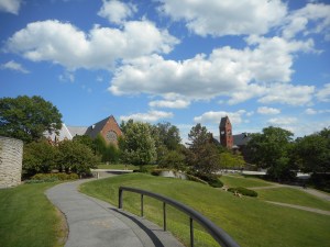most of the students away for the summer the Libe Slope view