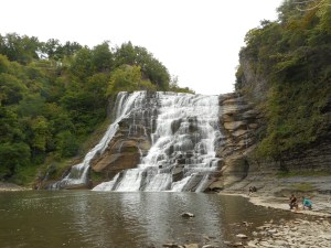 late August the flow of Fall Creek over the falls...